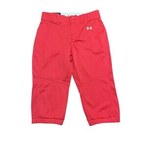 🥎Under Armour Red Cropped Softball Pants Juniors M NWT! 🥎